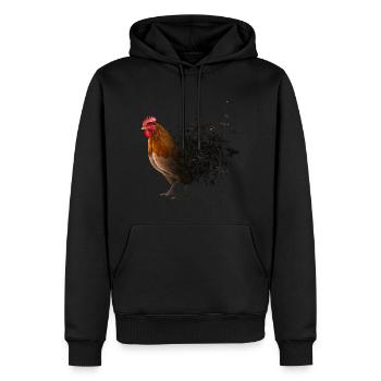 Huhn - Männer Premium Bio Hoodie - Schwarz - Vorne - Nico (187cm)