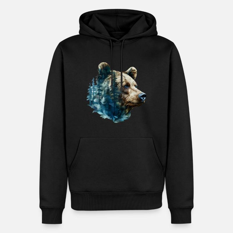 Bär - Männer Premium Bio Hoodie - Schwarz
