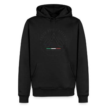 PASSO DELLO STELVIO ITALIE MOUNTAIN CLIMB CYCLISME - Sweat à capuche Premium bio Homme - noir - Devant - Nico (187cm)