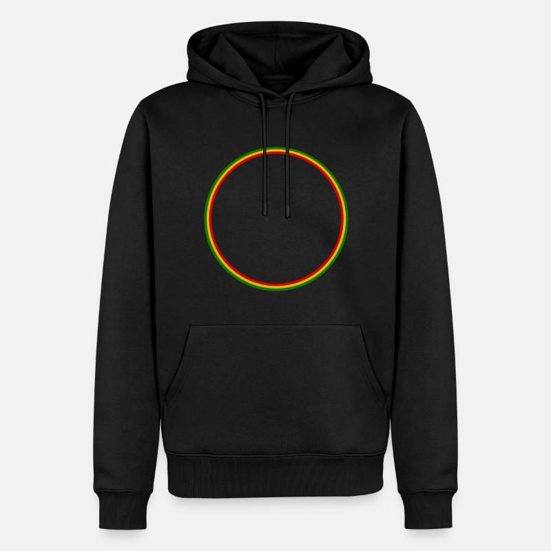 Bague Rouge Jaune Vert - Sweat à capuche Premium bio Homme - noir