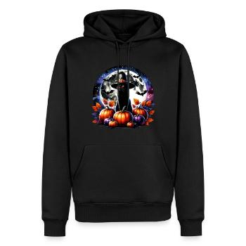 Scaredy Cat No Treats Just Halloween Tricks - Men’s Premium Organic Hoodie - black - Front - Nico (187cm)
