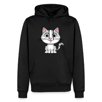 Cute cat - Men’s Premium Organic Hoodie - black - Front - Nico (187cm)