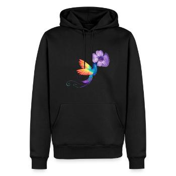Das Leben eines Kolibris - Männer Premium Bio Hoodie - Schwarz - Vorne - Nico (187cm)