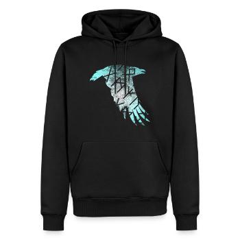 Skandinavischer Rabe - Männer Premium Bio Hoodie - Schwarz - Vorne - Nico (187cm)