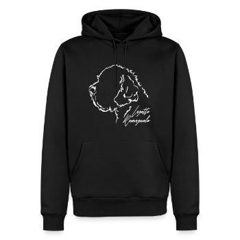 LAGOTTO ROMAGNOLO Profil Hunde Hund Wilsigns - Männer Premium Bio Hoodie - Schwarz - Vorne - Nico (187cm)