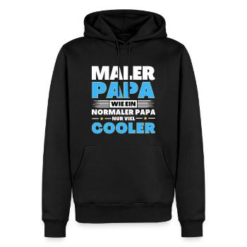 Maler Papa wie ein normaler nur viel cooler - Männer Premium Bio Hoodie - Schwarz - Vorne - Nico (187cm)