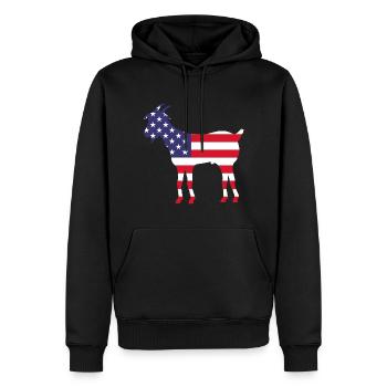 American Flag Goat - Sweat à capuche Premium bio Homme - noir - Devant - Nico (187cm)