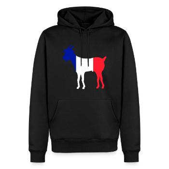 Drapeau de la France goat - GOAT - Sweat à capuche Premium bio Homme - noir - Devant - Nico (187cm)