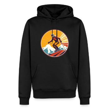 Snowboardung und Skifahren und dann Aprés-Ski - Männer Premium Bio Hoodie - Schwarz - Vorne - Nico (187cm)