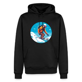Snowboardung und Skifahren und dann Aprés-Ski - Männer Premium Bio Hoodie - Schwarz - Vorne - Nico (187cm)