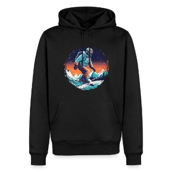 Snowboard ou ski puis après-ski - Sweat à capuche Premium bio Homme - noir - Devant - Nico (187cm)