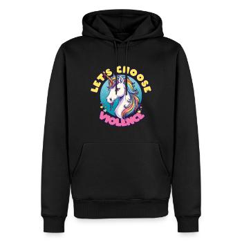 Lets choose Violence - Männer Premium Bio Hoodie - Schwarz - Vorne - Nico (187cm)