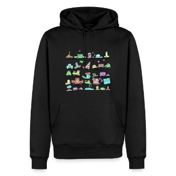 Lustige Autokolonne für Groß und Klein - Männer Premium Bio Hoodie - Schwarz - Vorne - Nico (187cm)