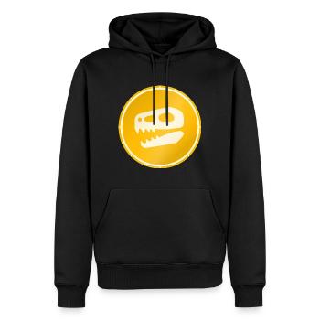 Crâne de dinosaure doré - Sweat à capuche Premium bio Homme - noir - Devant - Nico (187cm)