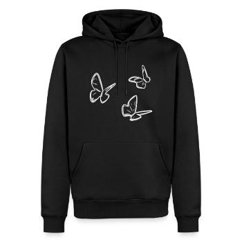 papillons volant motif de symbole - Sweat à capuche Premium bio Homme - noir - Devant - Nico (187cm)