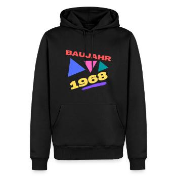 Jahrgang 1968 - Geboren 1968 - Männer Premium Bio Hoodie - Schwarz - Vorne - Nico (187cm)