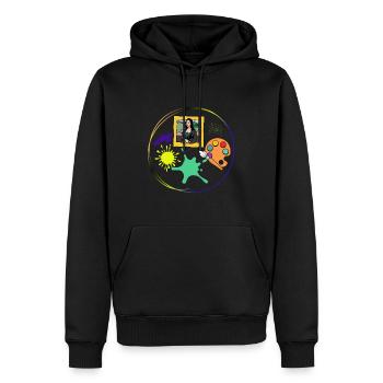 Mona-Lisa-Art-Zeichnen-Maler-Kreativ - Männer Premium Bio Hoodie - Schwarz - Vorne - Nico (187cm)