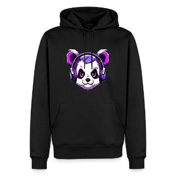 House Musikliebhaber Cyberpunk Rave Panda Raver - Männer Premium Bio Hoodie - Schwarz - Vorne - Nico (187cm)