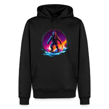 Snowboard ou ski puis après-ski - Sweat à capuche Premium bio Homme - noir - Devant - Nico (187cm)