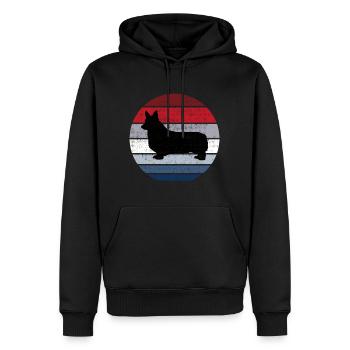 Corgi Rasse Hund Königin Retro Tier Witzig - Männer Premium Bio Hoodie - Schwarz - Vorne - Nico (187cm)