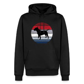 Bull Terrier Breed Dog Retro Funny Animal - Men’s Premium Organic Hoodie - black - Front - Nico (187cm)