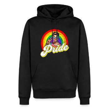 Pride Gay CSD Love LGBTQ Colors of the Rainbow - Men’s Premium Organic Hoodie - black - Front - Nico (187cm)