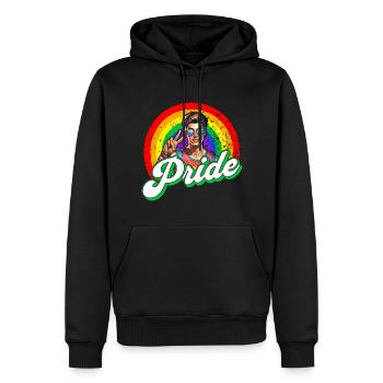 Pride Gay CSD Love LGBTQ Colors of the Rainbow - Men’s Premium Organic Hoodie - black - Front - Nico (187cm)