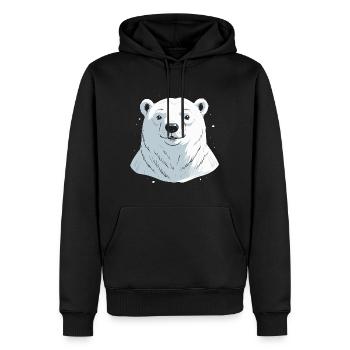 Polar bear - Men’s Premium Organic Hoodie - black - Front - Nico (187cm)