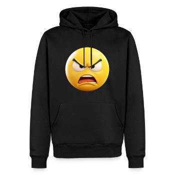 Wütend Emoticon Emotion - Männer Premium Bio Hoodie - Schwarz - Vorne - Nico (187cm)