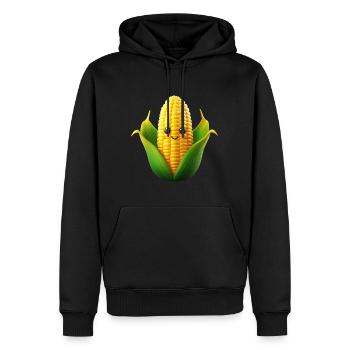 Corn on the cob Corn Kawaii - Men’s Premium Organic Hoodie - black - Front - Nico (187cm)