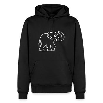 Éléphant Éléphant - Sweat à capuche Premium bio Homme - noir - Devant - Nico (187cm)