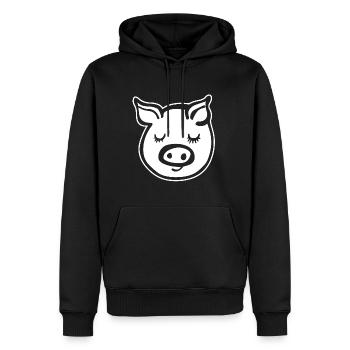 Schwein Schweinchen - Männer Premium Bio Hoodie - Schwarz - Vorne - Nico (187cm)