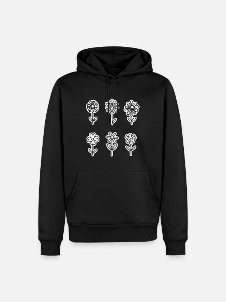 Fleur - Sweat à capuche Premium bio Homme - noir