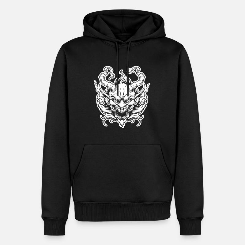 Teufel Dämon Satan - Männer Premium Bio Hoodie - Schwarz