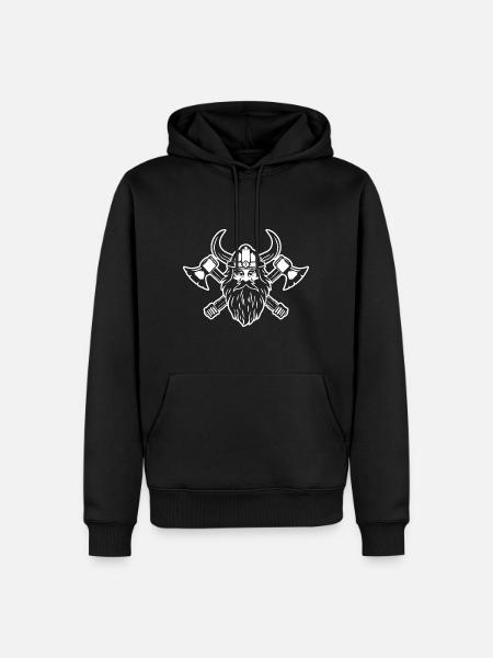 Viking with axe and helmet - Men’s Premium Organic Hoodie - black
