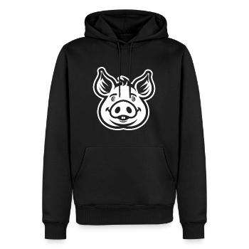Cochon Cochon - Sweat à capuche Premium bio Homme - noir - Devant - Nico (187cm)