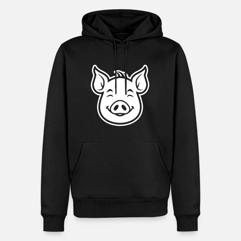 Cochon Cochon - Sweat à capuche Premium bio Homme - noir