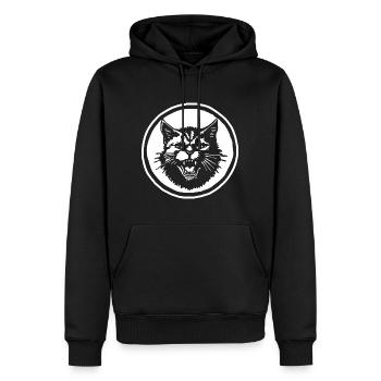 Chat Chats Chat Dame Chat Amoureux Chat Visage - Sweat à capuche Premium bio Homme - noir - Devant - Nico (187cm)