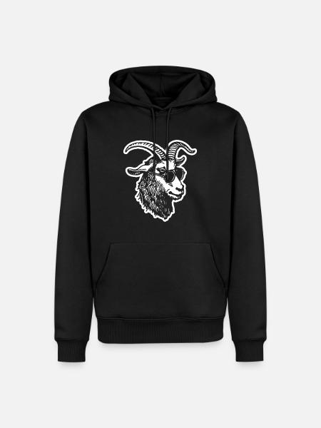 Ziege Steinbock Ziegenbock - Männer Premium Bio Hoodie - Schwarz