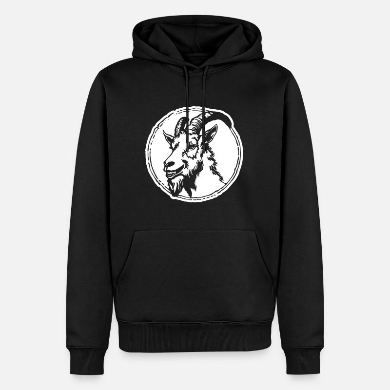 Ziege Steinbock Ziegenbock - Männer Premium Bio Hoodie - Schwarz