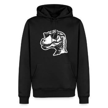 Dino Dinosaurier - Männer Premium Bio Hoodie - Schwarz - Vorne - Nico (187cm)