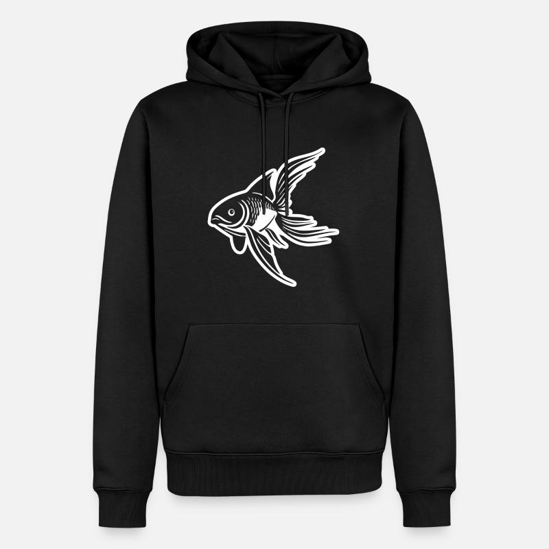 Fisch - Männer Premium Bio Hoodie - Schwarz