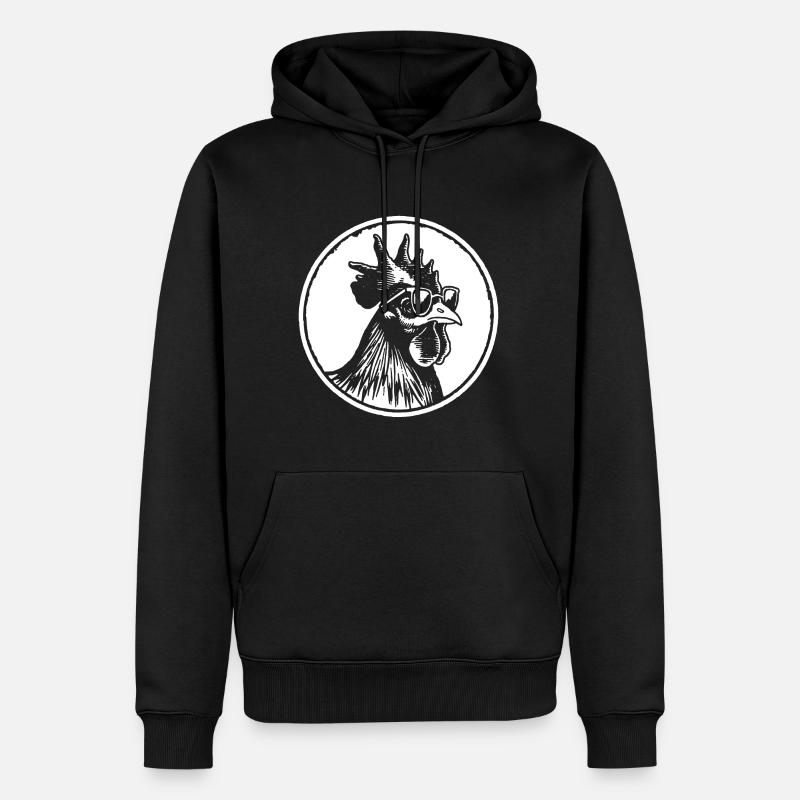 Huhn Hühnerstall - Männer Premium Bio Hoodie - Schwarz