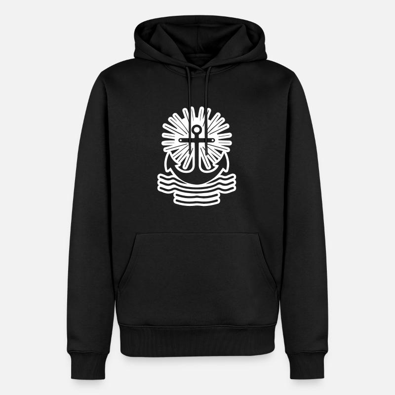 Ancre - Sweat à capuche Premium bio Homme - noir