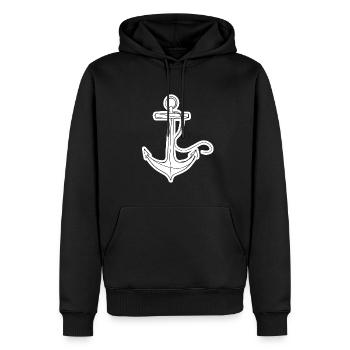 Anker Schiff Segeln - Männer Premium Bio Hoodie - Schwarz - Vorne - Nico (187cm)