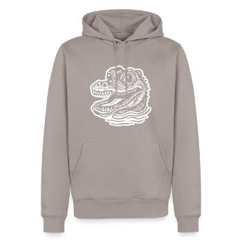 Crocodile Alligator - Men’s Premium Organic Hoodie - taupe - Front - Nico (187cm)
