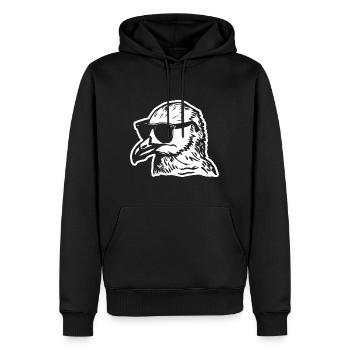 Mouette - Sweat à capuche Premium bio Homme - noir - Devant - Nico (187cm)