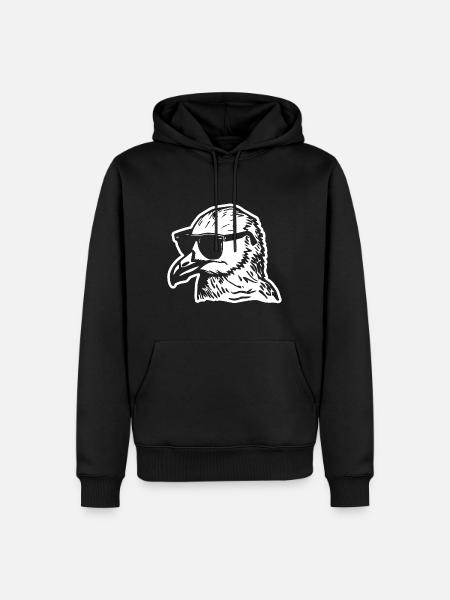 Mouette - Sweat à capuche Premium bio Homme - noir