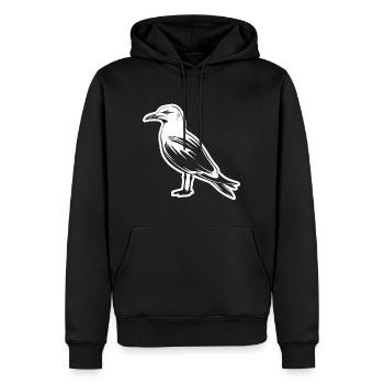 Mouette - Sweat à capuche Premium bio Homme - noir - Devant - Nico (187cm)