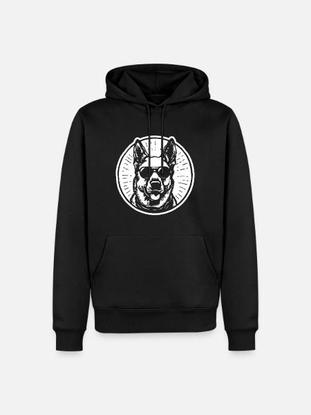 German Shepherd Dog Dog Head - Men’s Premium Organic Hoodie - black